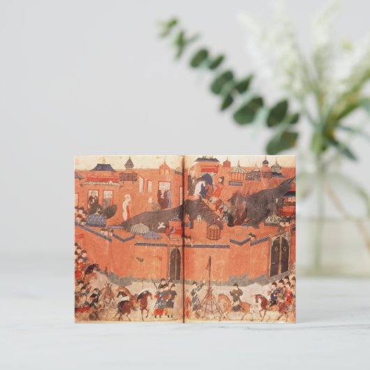 フラグ・カーンの指導の下でモンゴル人 ポストカード (スタンド正面)