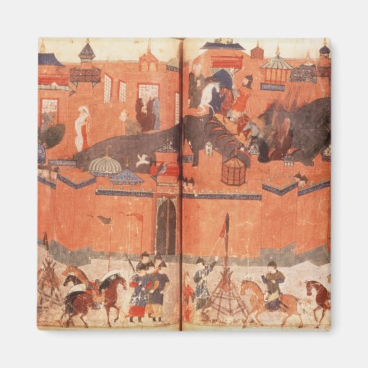 フラグ・カーンの指導の下でモンゴル人 マグネット (正面)