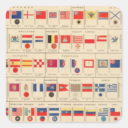 フラグ、バッジ スクエアシール (正面)