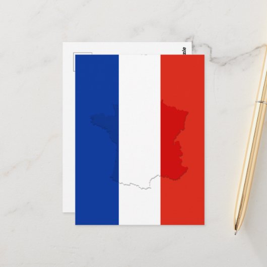 フラグ フランス国旗 ポストカード (正面/裏面インサイチュ)