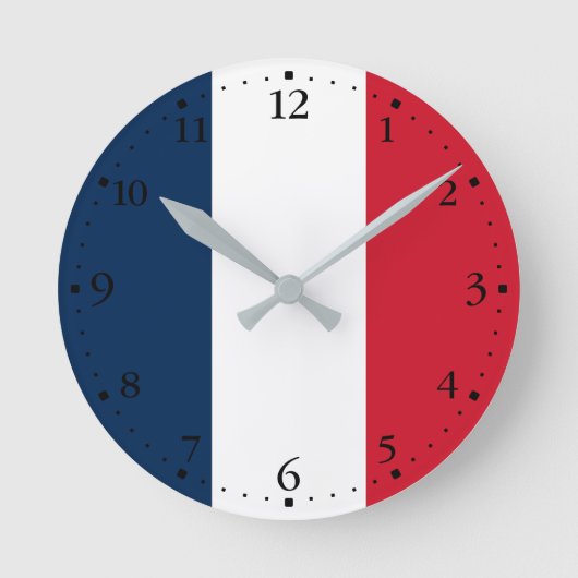 フラグ フランス ラウンド壁時計 (正面)