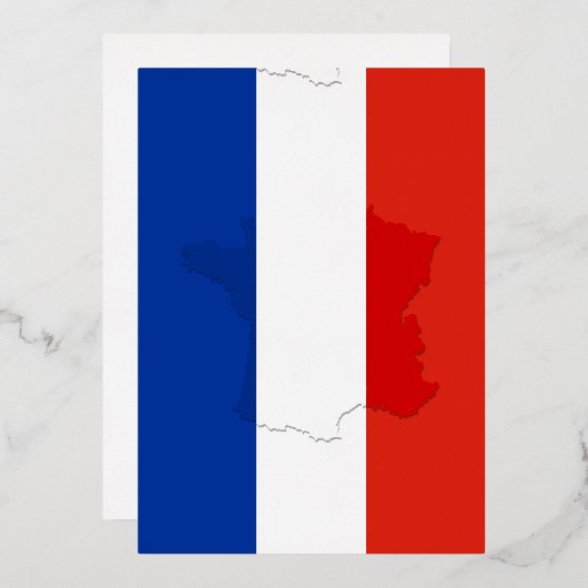 フラグ フランス 箔招待状 (正面/裏面)