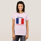 フラグ+地図+テキストTシャツ フランス Tシャツ (正面フル)