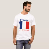 フラグ+地図+テキストTシャツ フランス Tシャツ (正面フル)