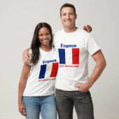 フラグ+地図+テキストTシャツ フランス Tシャツ (ユニセックス)