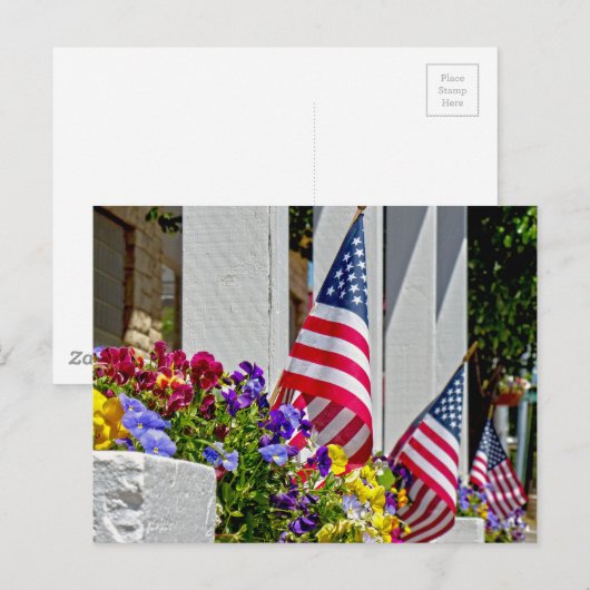 フラグ+花 ポストカード (正面/裏面)