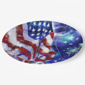 フラグ「赤、白、青」エレガントパーティー ペーパープレート (アングル)