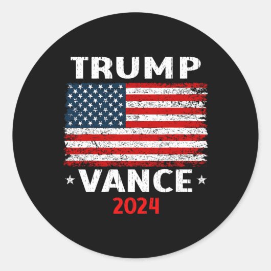 フラグTrump Vance 2024副社長 ラウンドシール (正面)