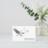 **フラグUSAアメリカンイーグル白黒シンプル 名刺 (スタンド正面)