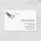 **フラグUSAアメリカンイーグル白黒シンプル 名刺 (裏面)