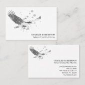 **フラグUSAアメリカンイーグル白黒シンプル 名刺 (正面/裏面)