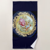 フラゴナールのカップル ビーチタオル (正面)