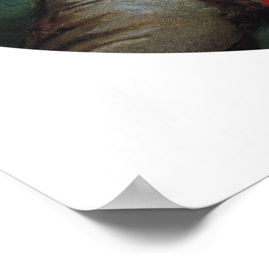 フラゴナールポートレートの若い女性アートプリント ポスター (角)