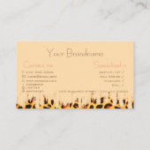 フラシーヒョウ柄パステルピーチデザイン爪、 ネイル 名刺 (裏面)