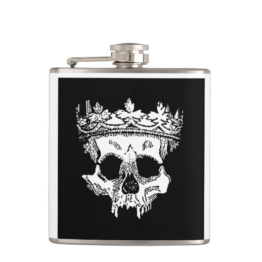 フラスコに冠をかぶったスケルトンヘッド フラスク (正面)
