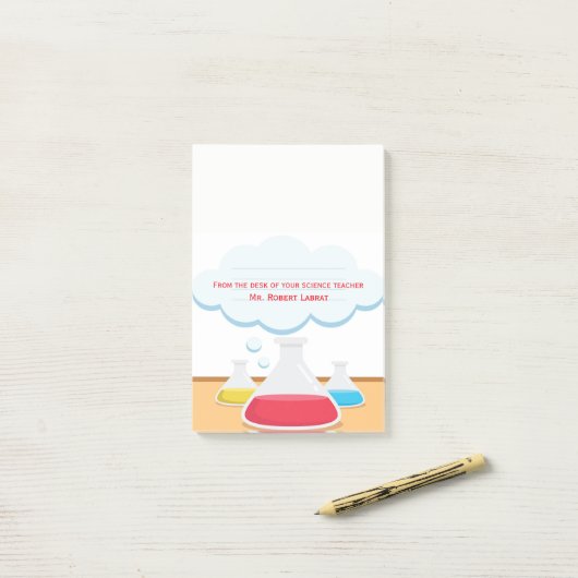 フラスコの科学の教師のメモ帳 ポストイット (デスク上)