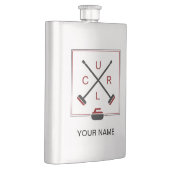 フラスコをカールする交差させたほうき-あなたの名前を加えて下さい フラスク (右)