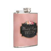 フラスコを結婚するメイド・オブ・オーナー（花嫁付き添い人） |の花柄のばら色の金ゴールド フラスク (右)