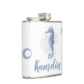 フラスコパーソナライズされたシーホース海ビーチ水 フラスク (右)