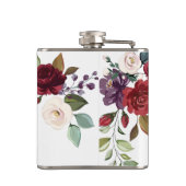 フラスコパーソナライズされたホワイトローズ金ゴールド幾何学模様 フラスク (裏面)