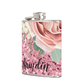 フラスコパーソナライズされた幾何ガーデンバラグリッター フラスク (左)