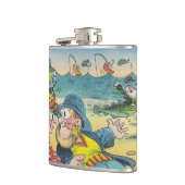 フラスコラベルに沿うおもしろいを採取することを行くヴィンテージの魚の帽子 フラスク (左)