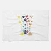 フラスコ、エレンメイヤー、ビーカー、化学、研究室 キッチンタオル (横)