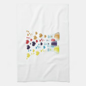 フラスコ、エレンメイヤー、ビーカー、化学、研究室 キッチンタオル (縦)