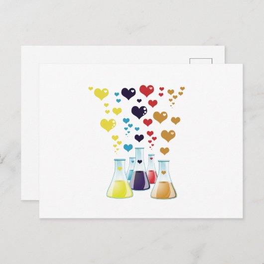 フラスコ、エレンメイヤー、ビーカー、化学、研究室 シーズンポストカード (正面/裏面)