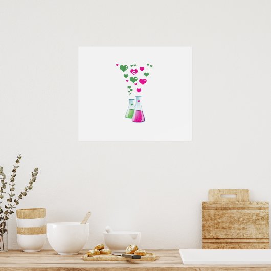 フラスコ、エレンメイヤー、ビーカー、化学、研究室 ポスター (キッチン)