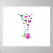 フラスコ、エレンメイヤー、ビーカー、化学、研究室 ポスター (正面)