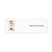 フラスコ、エレンメイヤー、ビーカー、化学、研究室 ラベル (正面)