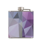 フラスコ: 紫色及びラベンダーの多角形のデザイン陰 フラスク (裏面)