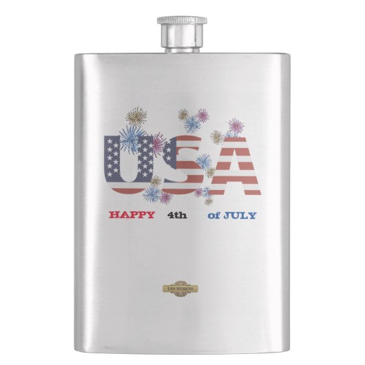 フラスコ「7月4日HAPPY 4」 フラスク (正面)