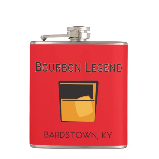 フラスコ – Bourbon Legend, Bardstown Kentucky フラスク (正面)