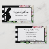 フラスタイリッシュワ妊婦のーズストライプ誕生ドゥラ 名刺 (正面/裏面)