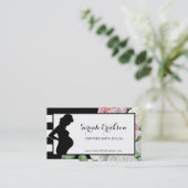 フラスタイリッシュワ妊婦のーズストライプ誕生ドゥラ 名刺 (スタンド正面)