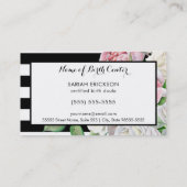 フラスタイリッシュワ妊婦のーズストライプ誕生ドゥラ 名刺 (裏面)