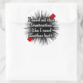 フラストレーション・ラウンド・ホワイト・ステッカー ラウンドシール (バッグ)