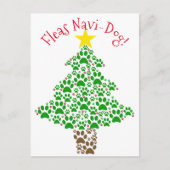 フラスNavi-Dogおもしろい犬ポープリント写真クリスマス シーズンポストカード (正面)