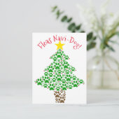 フラスNavi-Dogおもしろい犬ポープリント写真クリスマス シーズンポストカード (スタンド正面)