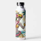 フラダンサーオンザハワイアンアイランズアロハ ウォーターボトル (左面)