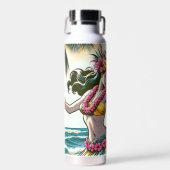 フラダンサーオンザハワイアンアイランズアロハ ウォーターボトル (正面)