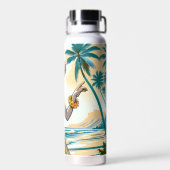 フラダンサーオンザハワイアンアイランズアロハ ウォーターボトル (背面)