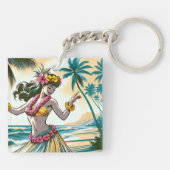フラダンサーオンザハワイアンアイランズアロハ キーホルダー (裏面)