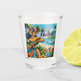 フラダンサーオンザハワイアンアイランズアロハ ショットグラス