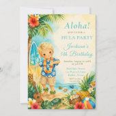 フラダンスの誕生日パーティー 招待状 (正面)