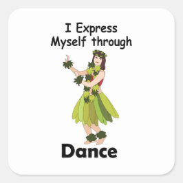 フラダンスダンサー少女が踊りを通じて自己表現 スクエアシール