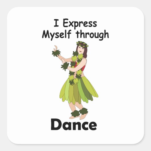 フラダンスダンサー少女が踊りを通じて自己表現 スクエアシール (正面)