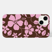 フラダンス+ハイビスカス柄 ブラウン/ピンク Case-Mate iPhoneケース (裏面 (横))